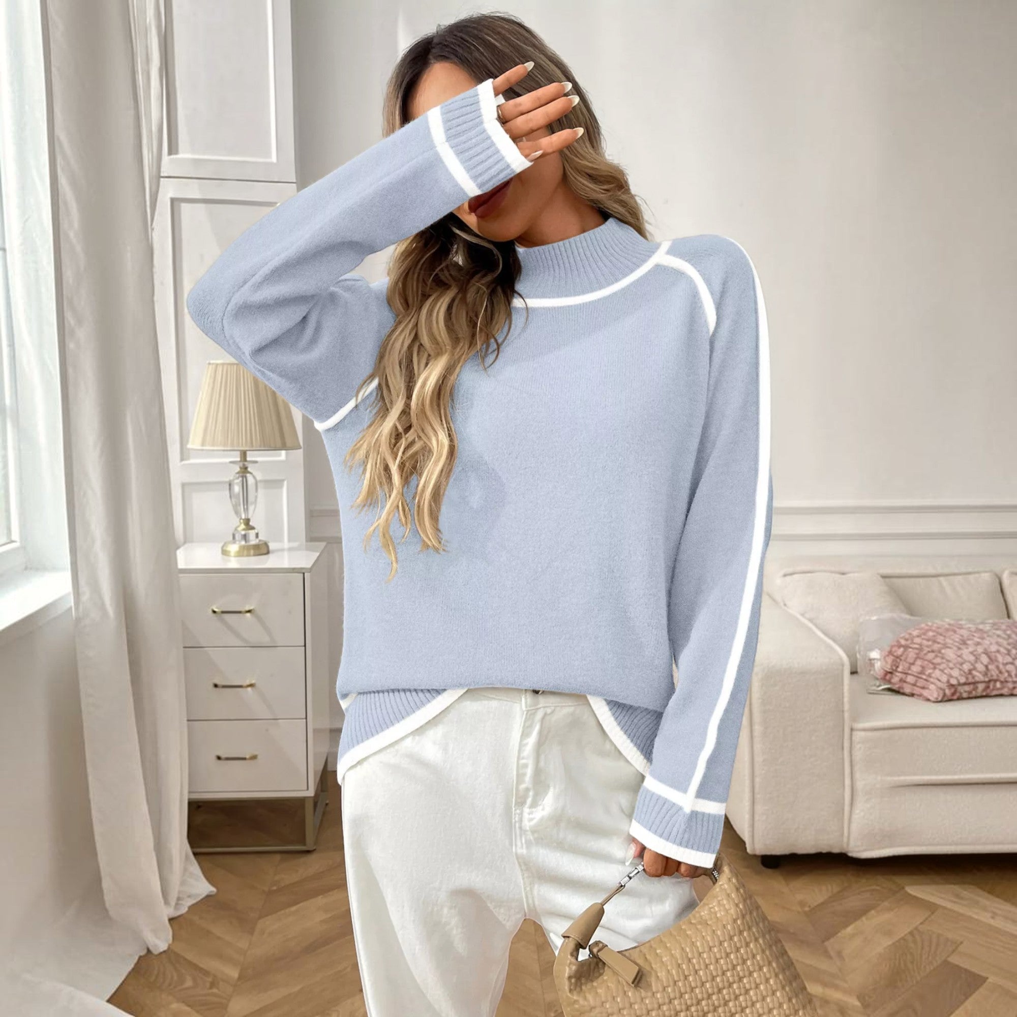 Ellmont London | Women's Soft Knit Turtleneck Pullover Sweater Everyday Wear