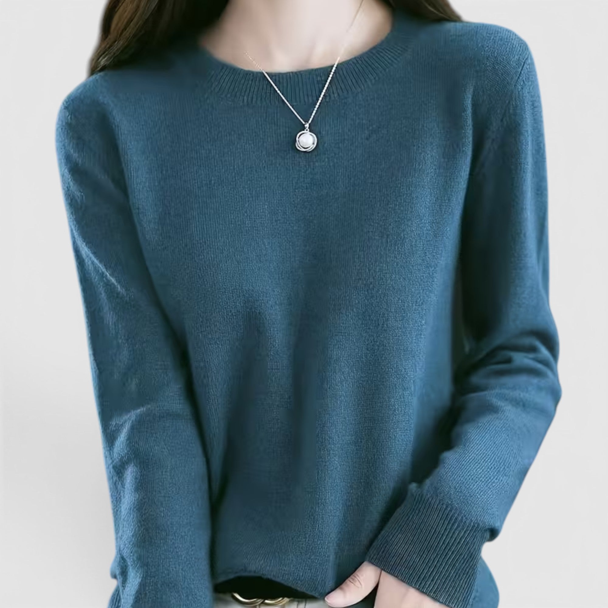 Juno | Women's Crewneck Sweater – Casual Loose Fit Everyday Knit Top