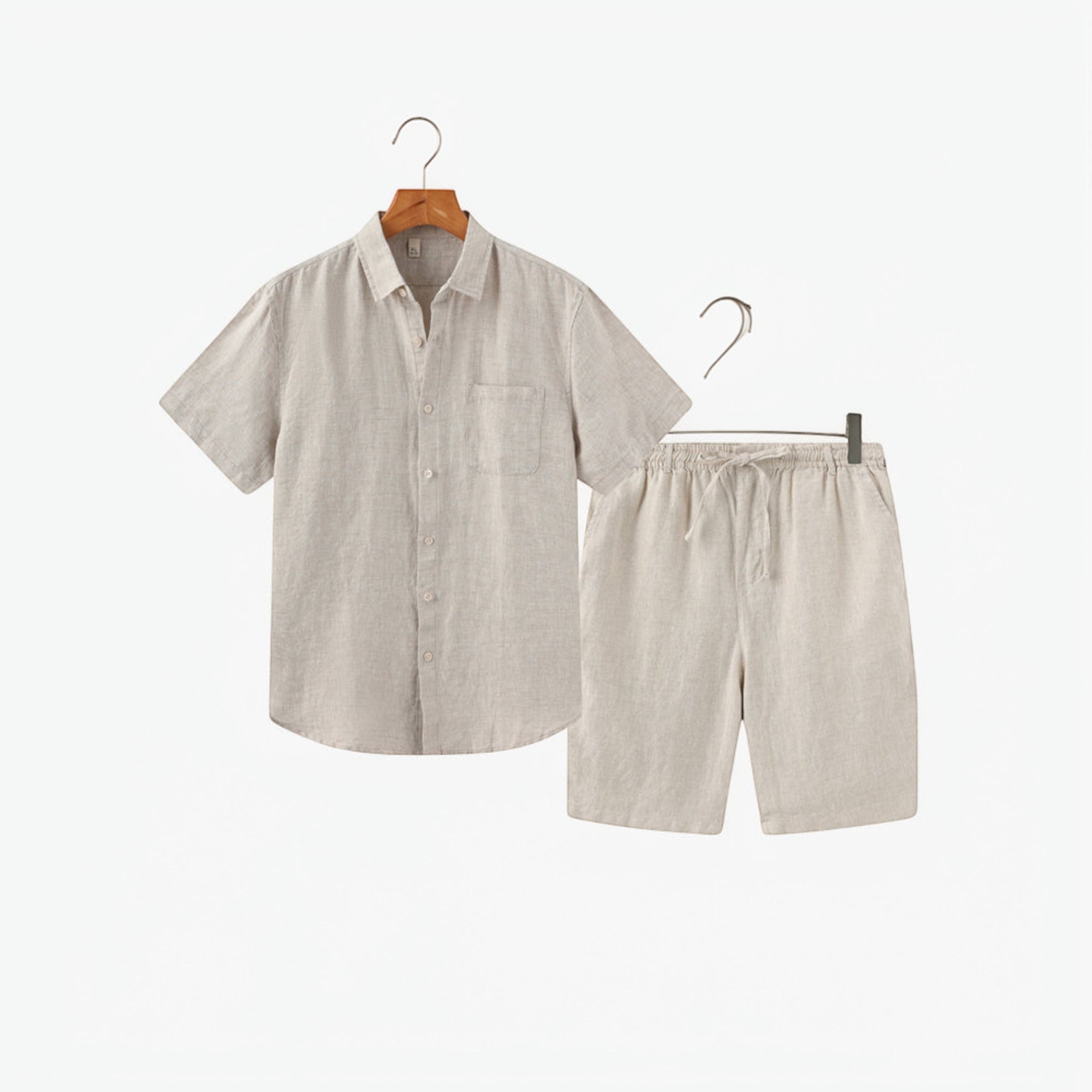 Ellmont London | Men's Lightweight Linen Shirt and Shorts Matching Set