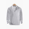 Ellmont London | Men's Cotton Cable Knit Sweater Half Zip Classic Fit