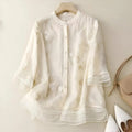 Ellmont London | Women's Relaxed Fit Cotton Summer Blouse with Embroidery