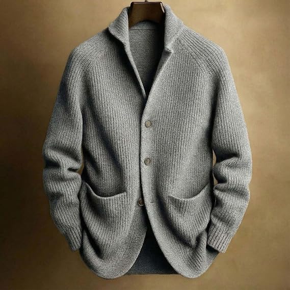 Men's Ribbed Wool Cardigan