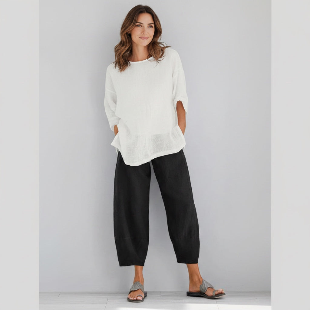 Ellmont London | Women’s Linen Leisure Summer Pants Relaxed Fit