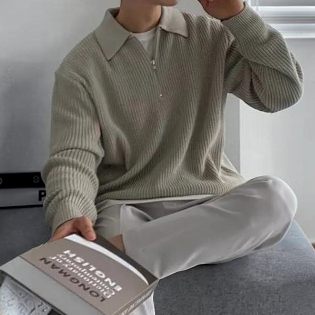 Ellmont London | Men's Classic Quarter Zip Sweater – Soft Cotton Winter Knit