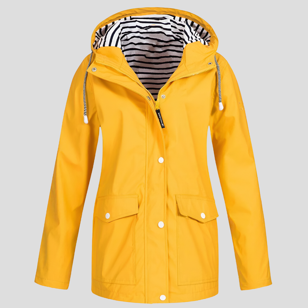 Women's Waterproof Hooded Jacket – Water-Resistant and Windproof