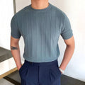 Ellmont London | Men's Breathable Ribbed T-Shirt – Lightweight Linen Blend