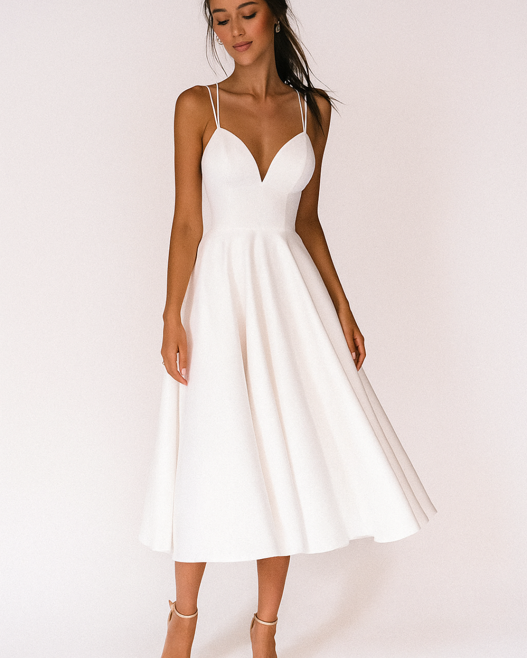 Nora | Women's Wedding Guest Strappy Midi Dress