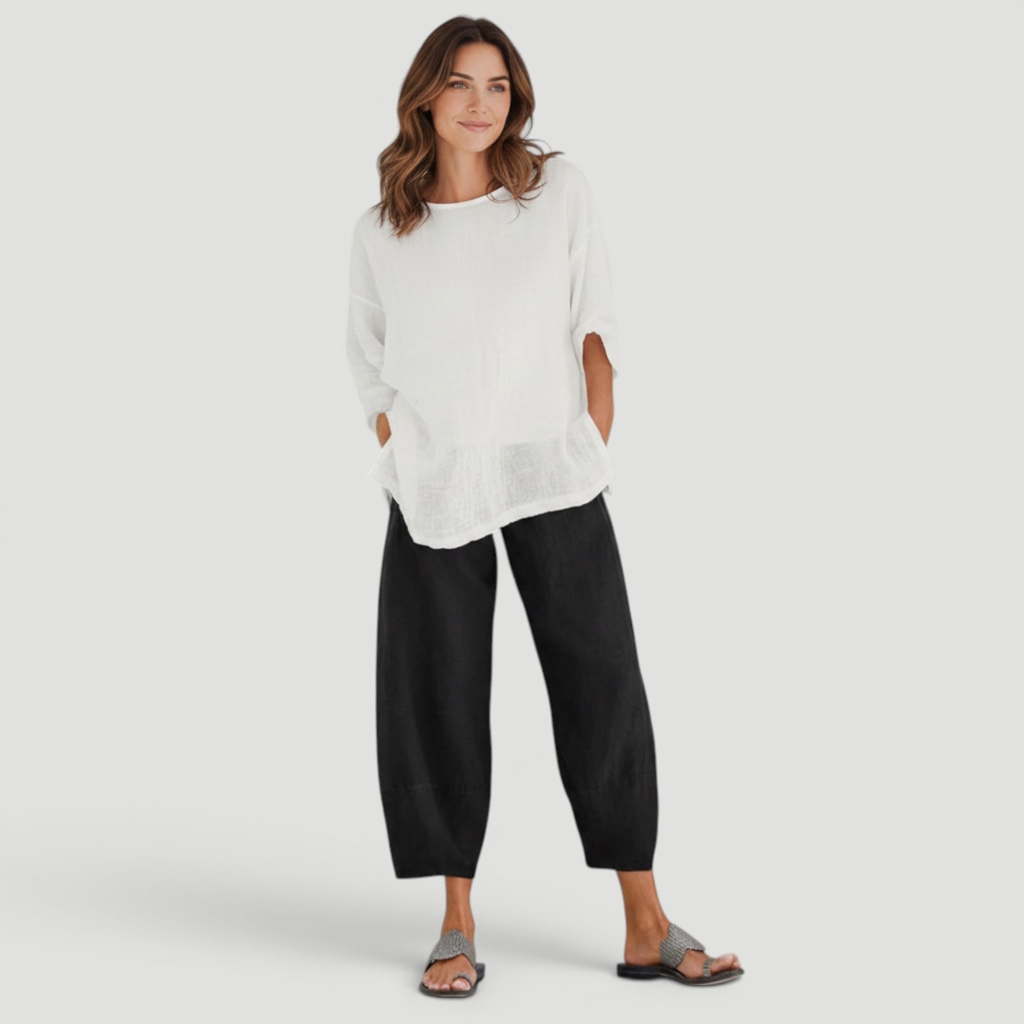Ellmont London | Women's Linen Wide Leg Pants – Lightweight Summer Trousers