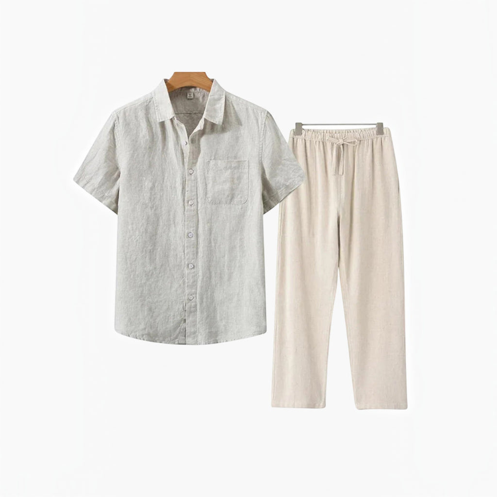 Ellmont London | Men's Linen Matching Shirt and Shorts Set