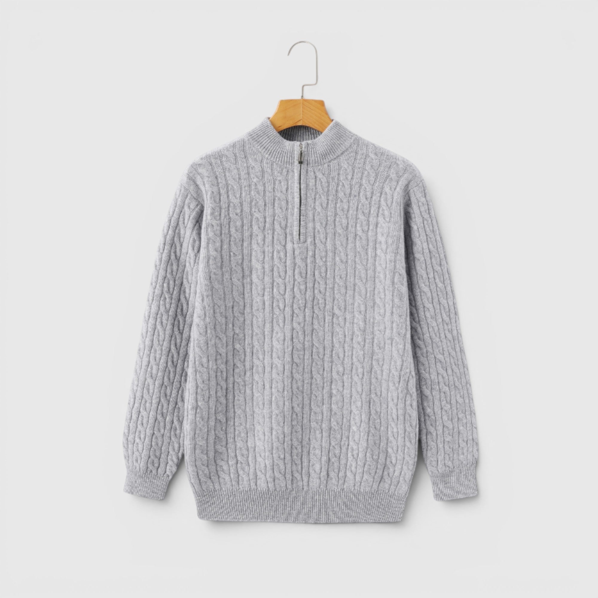 Ellmont London | Men's Premium Cashmere Half Zip Pullover Warm Knit Sweater