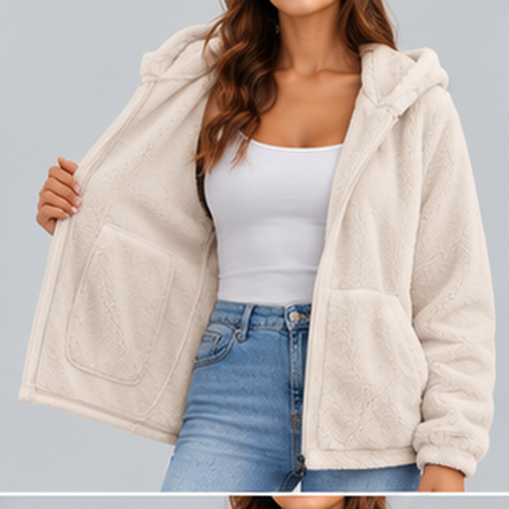 Men’s Sherpa Fleece Jacket – Hooded Full-Zip Winter Jacket