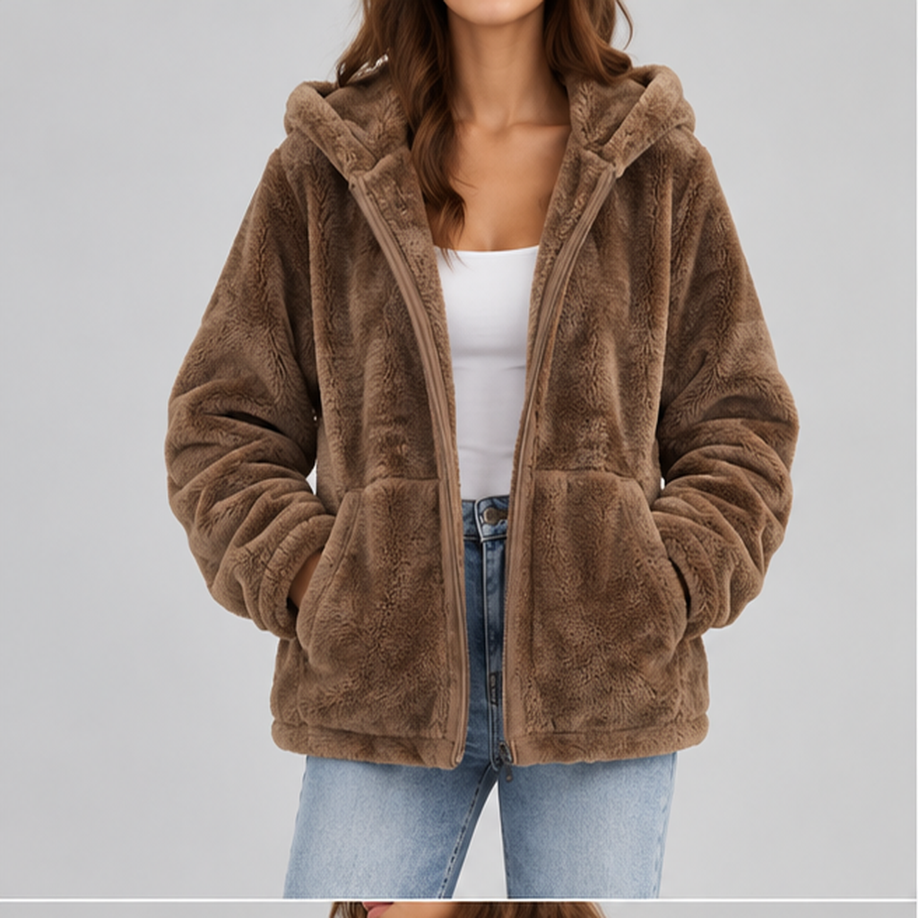 Men’s Sherpa Fleece Jacket – Hooded Full-Zip Winter Jacket