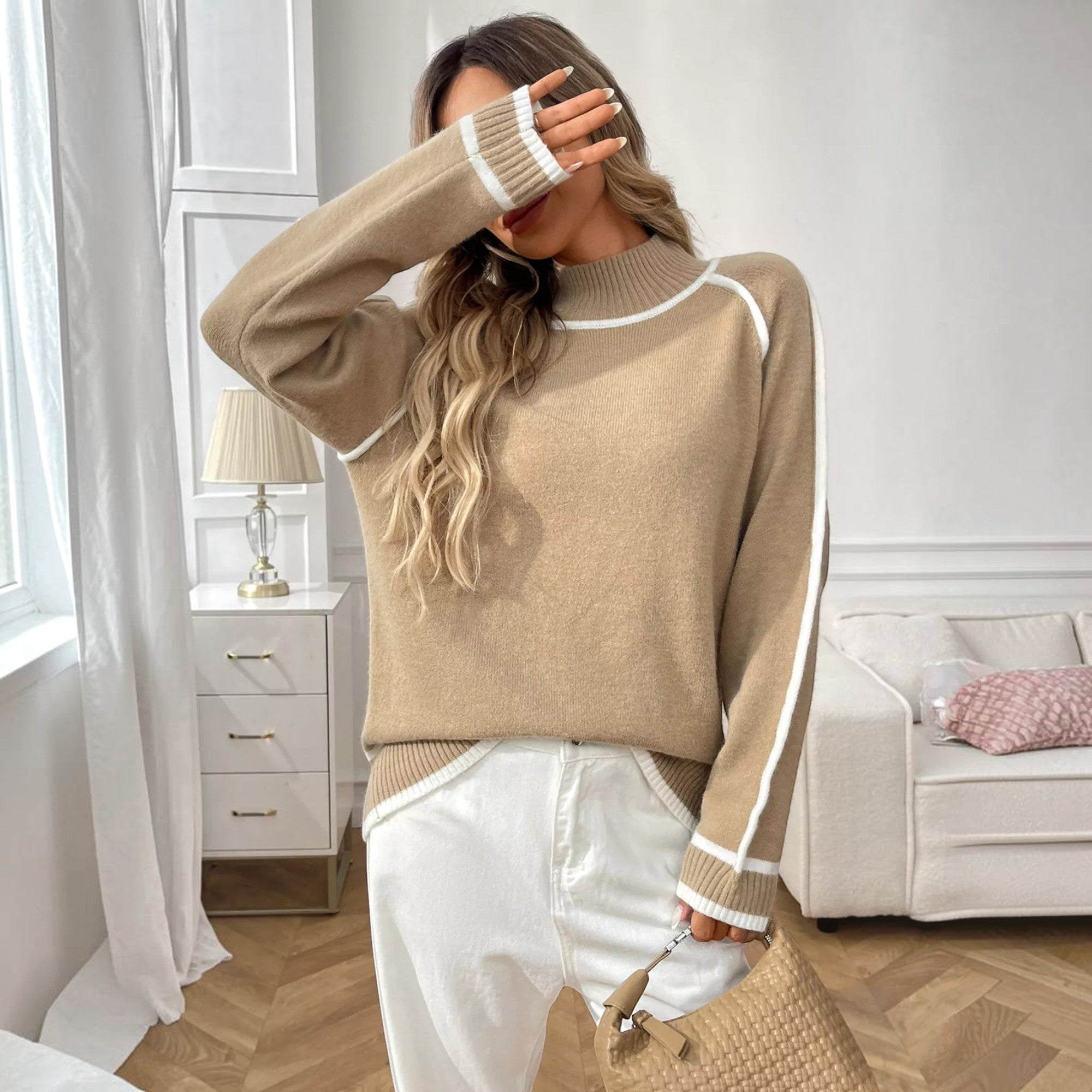 Ellmont London | Women's Soft Knit Turtleneck Pullover Sweater Everyday Wear