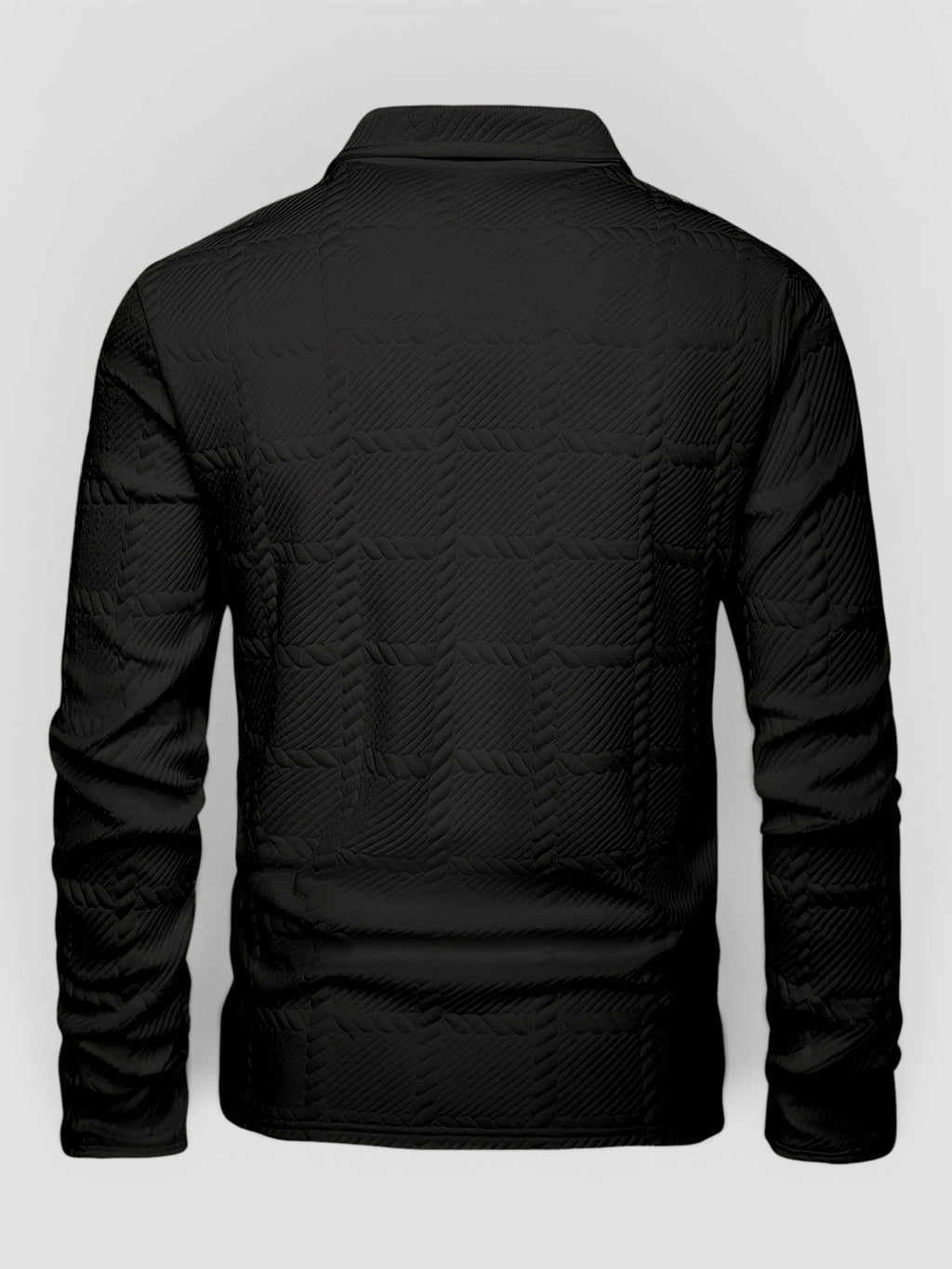 Ellmont London | Men’s Button Polo Shirt Modern Jacquard Knit