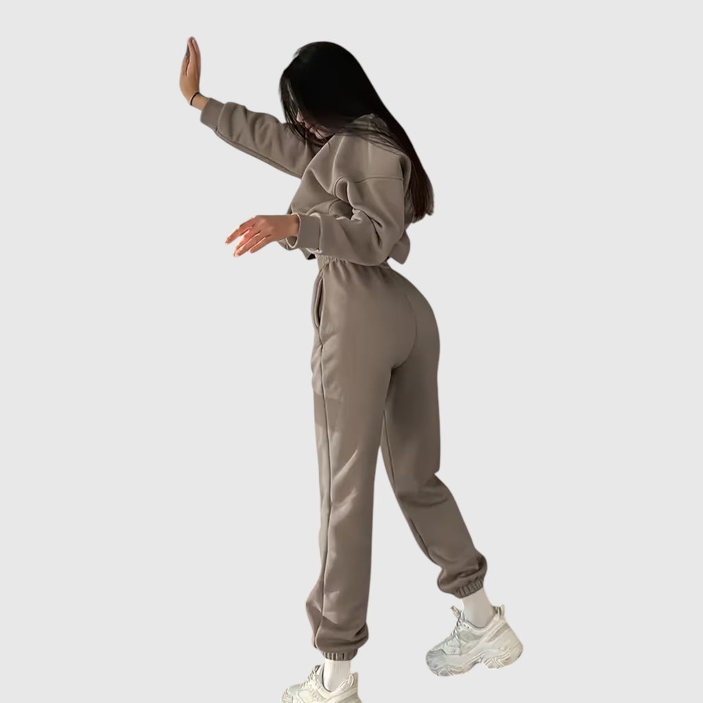 Hazel | Women's Loose Fit Embroidered Tracksuit Two-Piece Lounge Set