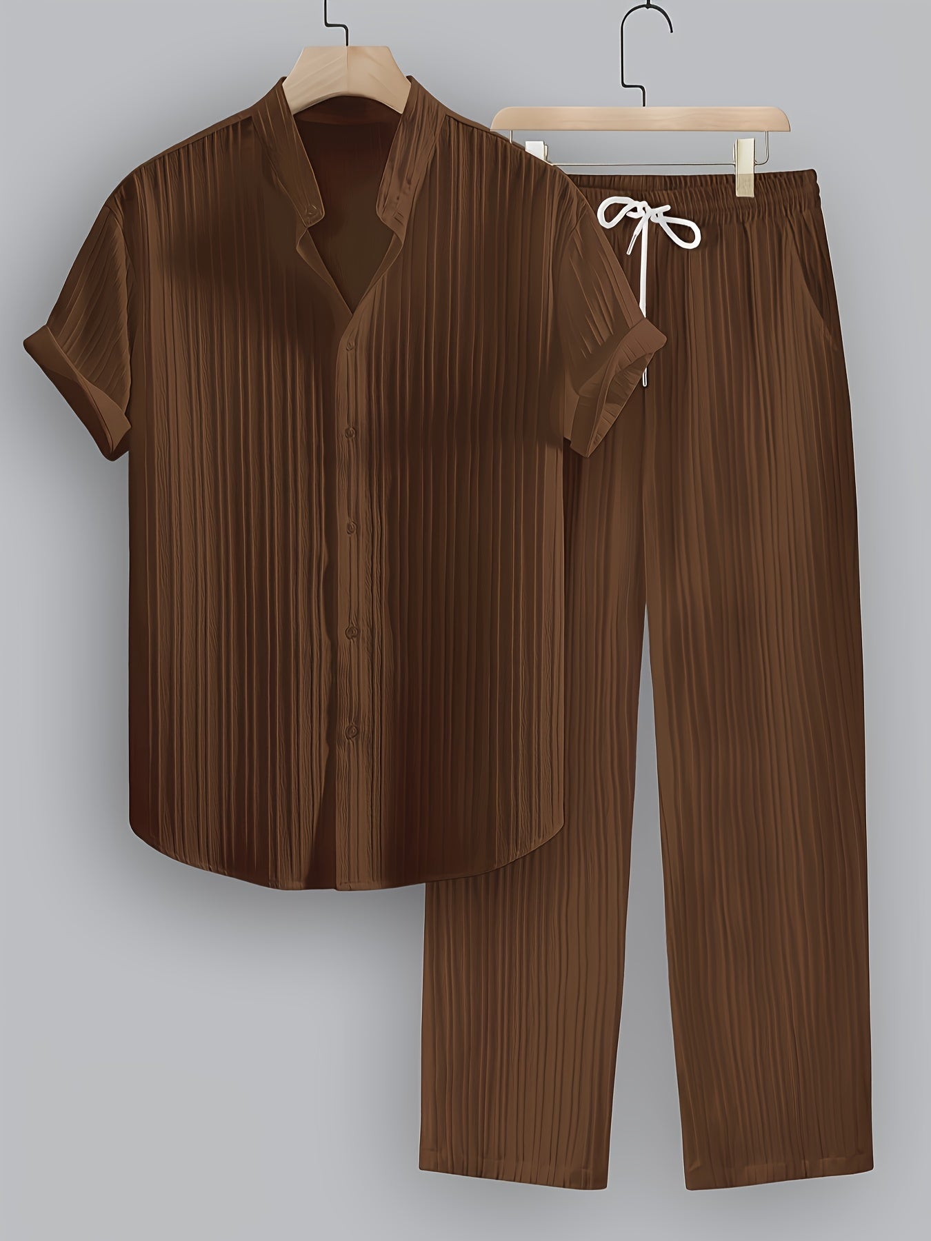 Ellmont London | Men’s Summer 2 Piece Set Casual Shirt and Drawstring Pants
