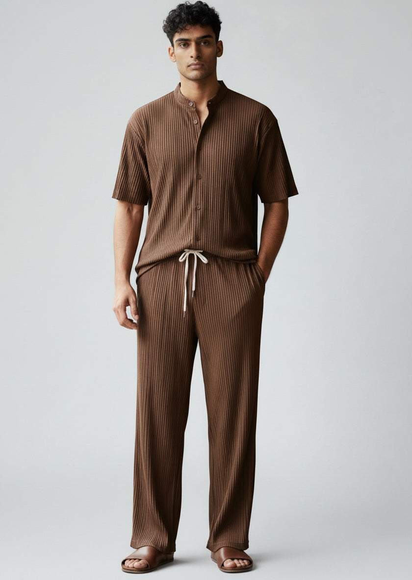 Ellmont London | Men’s Summer 2 Piece Set Casual Shirt and Drawstring Pants