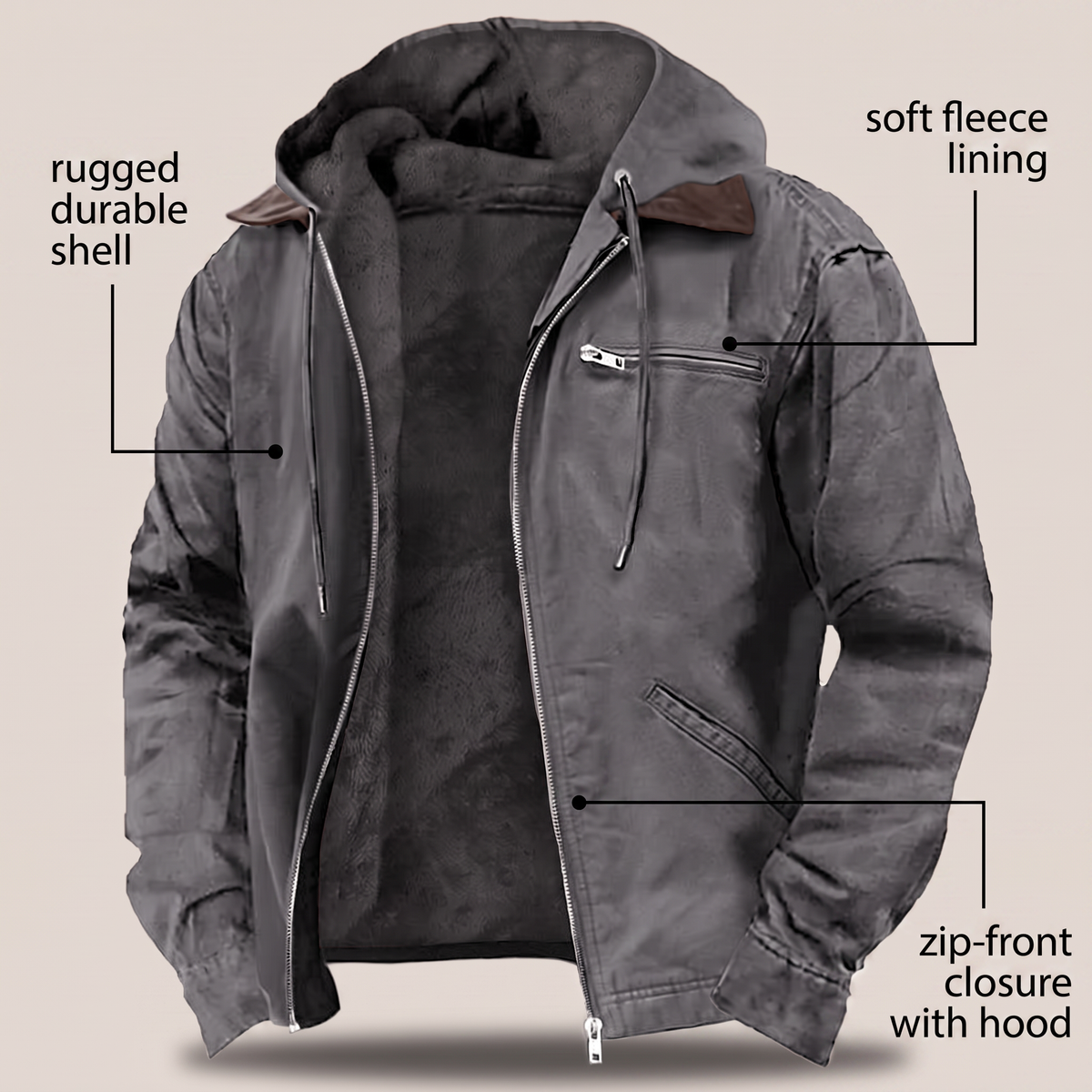 Men's Full-Zip Hooded Jacket