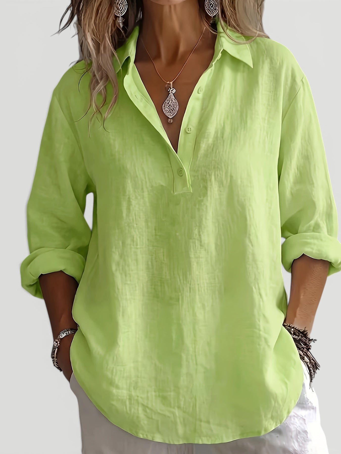 Ellmont London | Women’s Casual Linen Shirt Relaxed Elegant Fit
