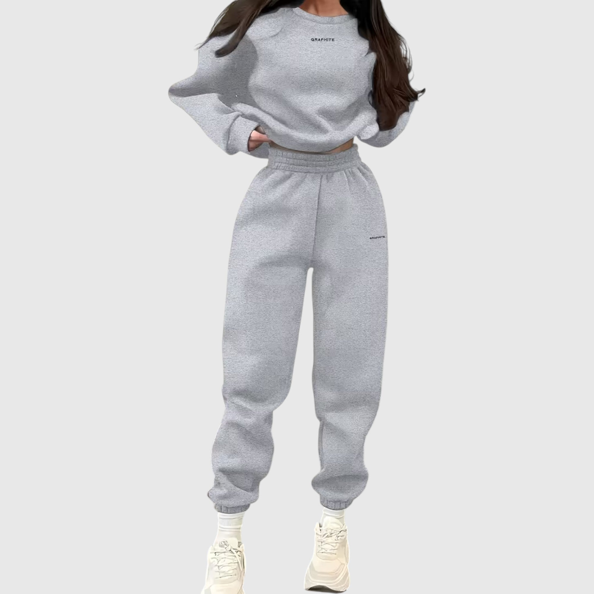 Hazel | Women's Loose Fit Embroidered Tracksuit Two-Piece Lounge Set