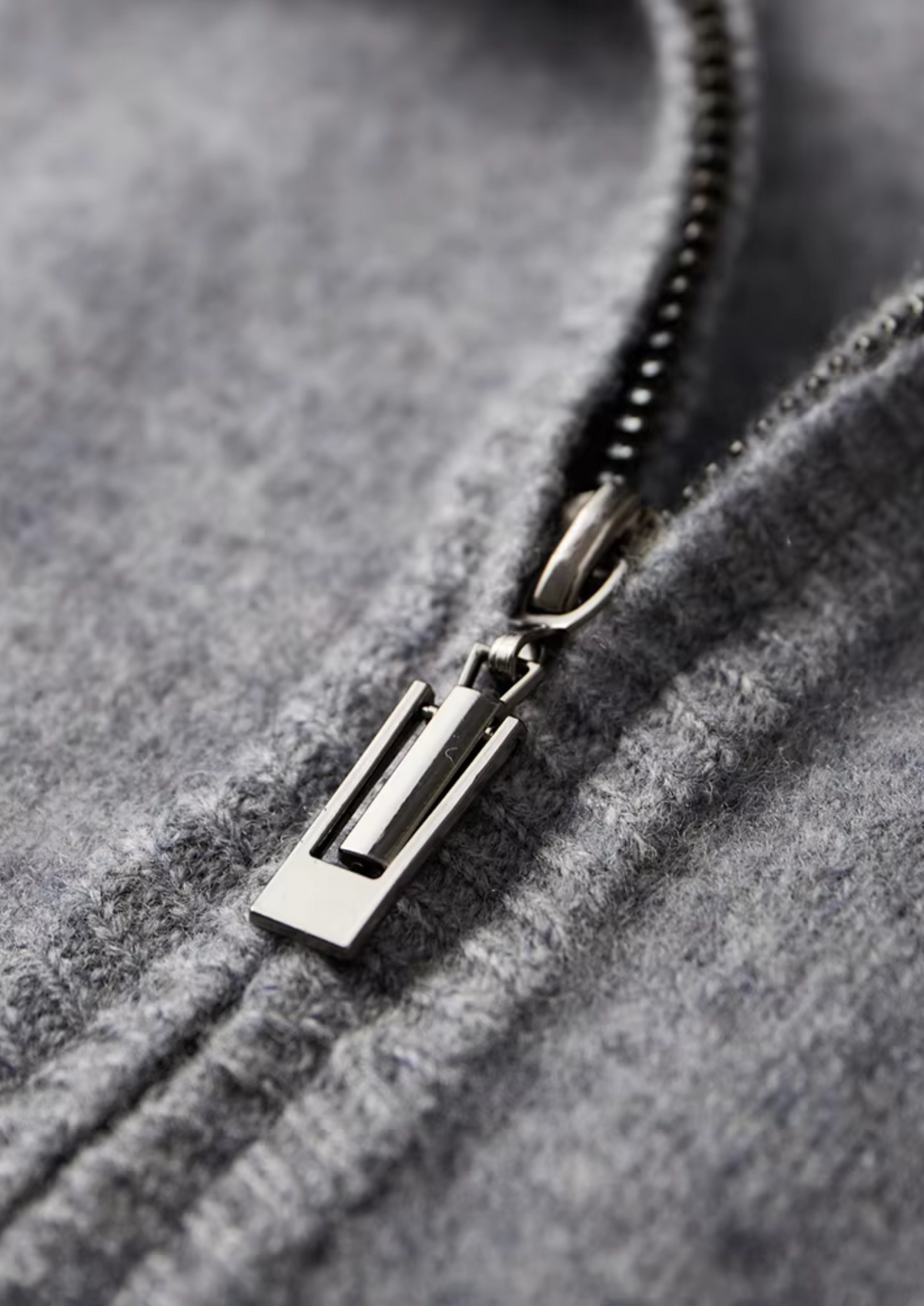 Extra-Fine Merino Wool Two-Tone Zip Cardigan