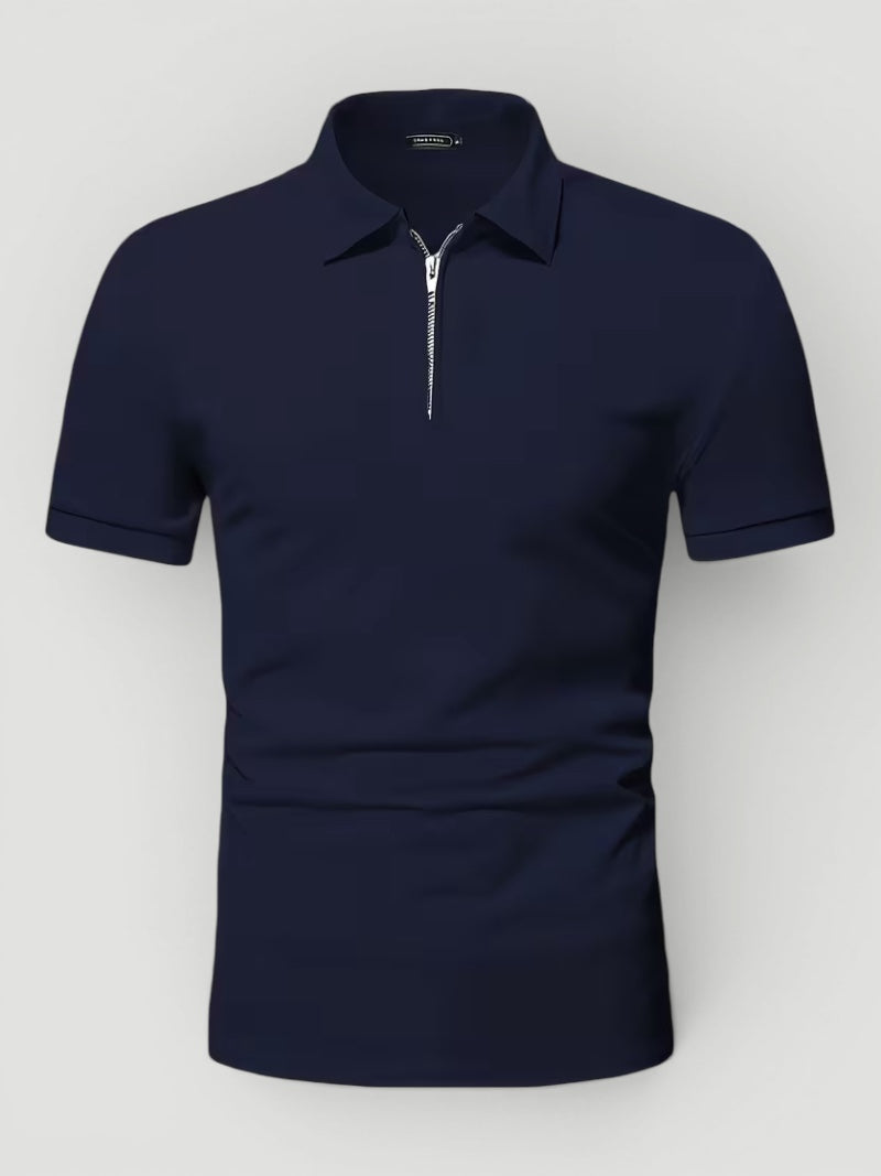 Ellmont London | Men’s Lightweight Zip Polo Shirt Everyday Style