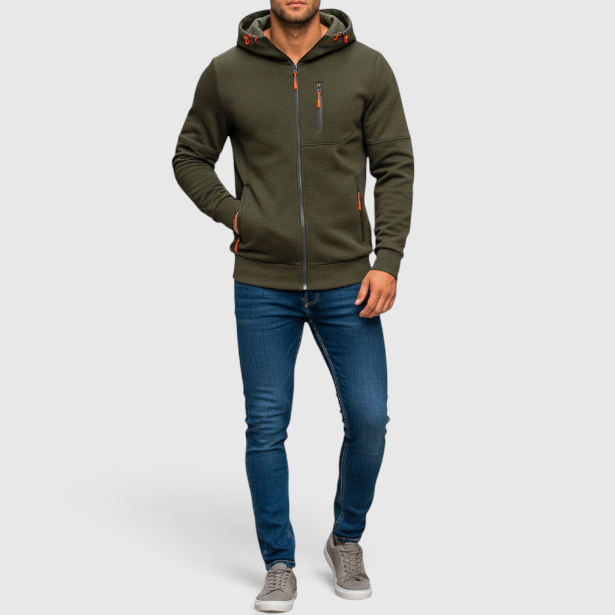 Noah | Men's Waterproof Hooded Coat Casual Loose Fit Zip Hoodie