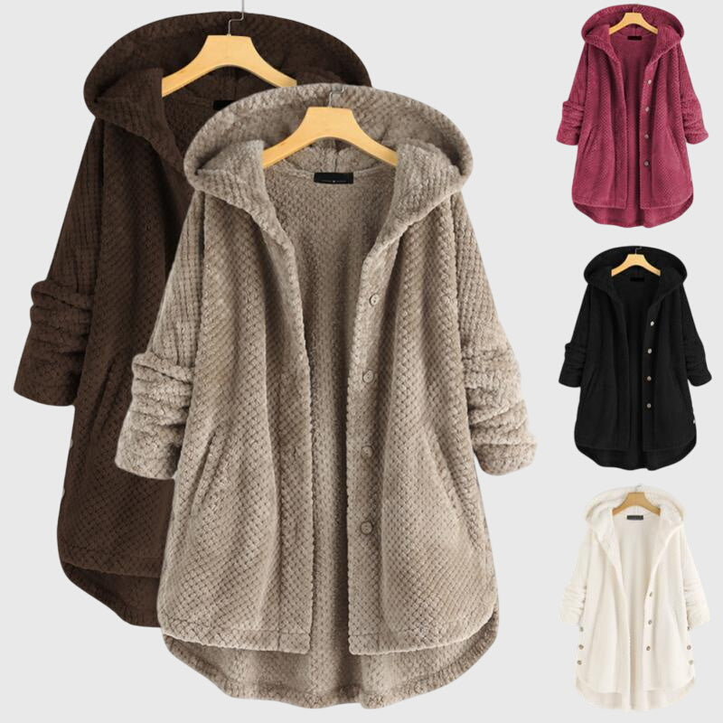 Poppy | Franca™ Fleece Jacket with Hood — Reversible Women's Coat