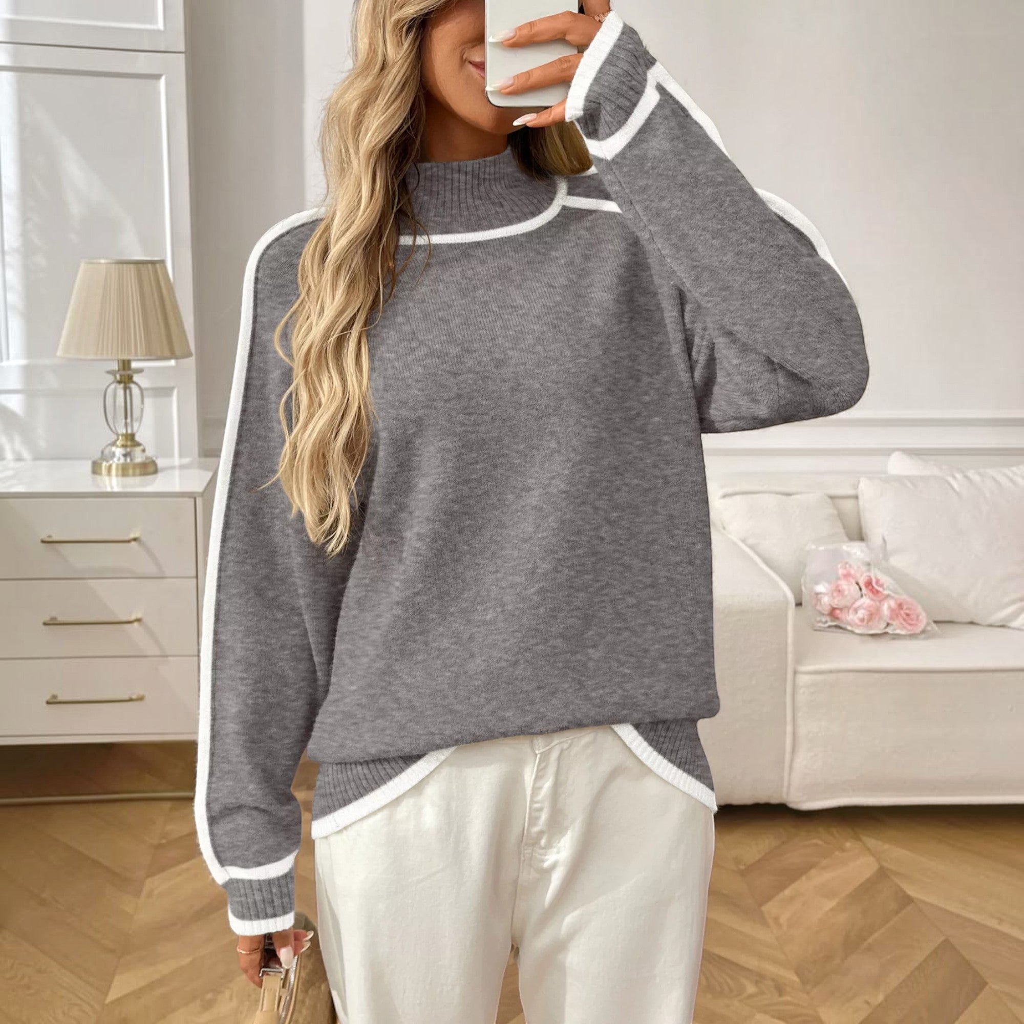 Ellmont London | Women's Soft Knit Turtleneck Pullover Sweater Everyday Wear