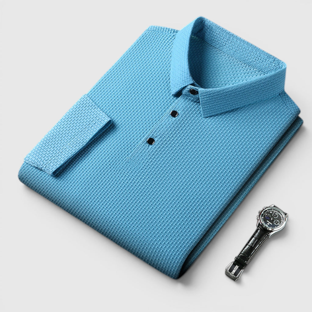 Ellmont London | Men's Long Sleeve Polo Breathable Smart Casual Comfort Top