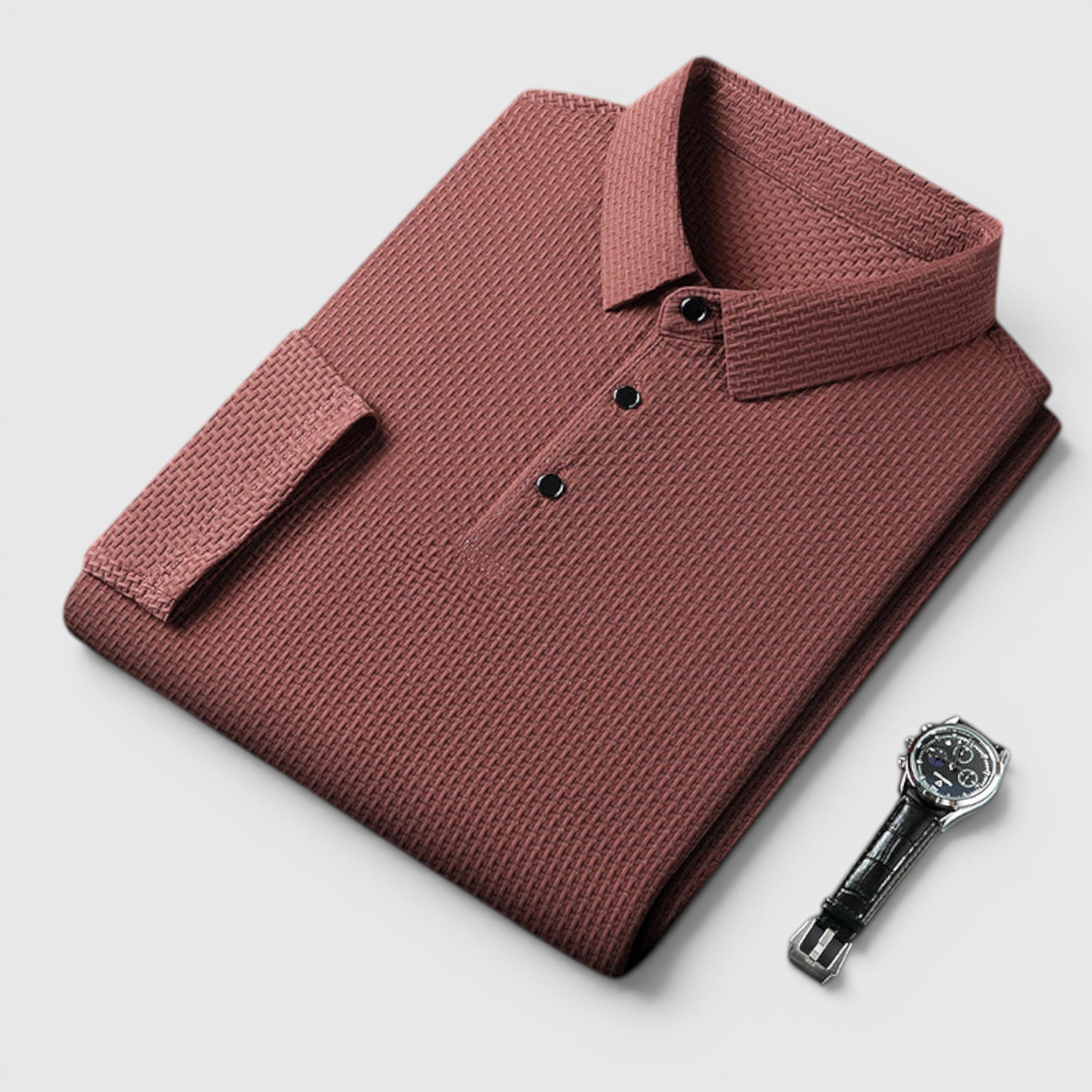 Ellmont London | Men's Long Sleeve Polo Breathable Smart Casual Comfort Top