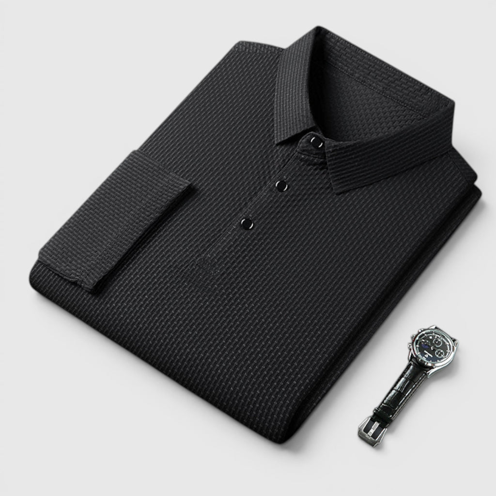 Ellmont London | Men's Long Sleeve Polo Breathable Smart Casual Comfort Top