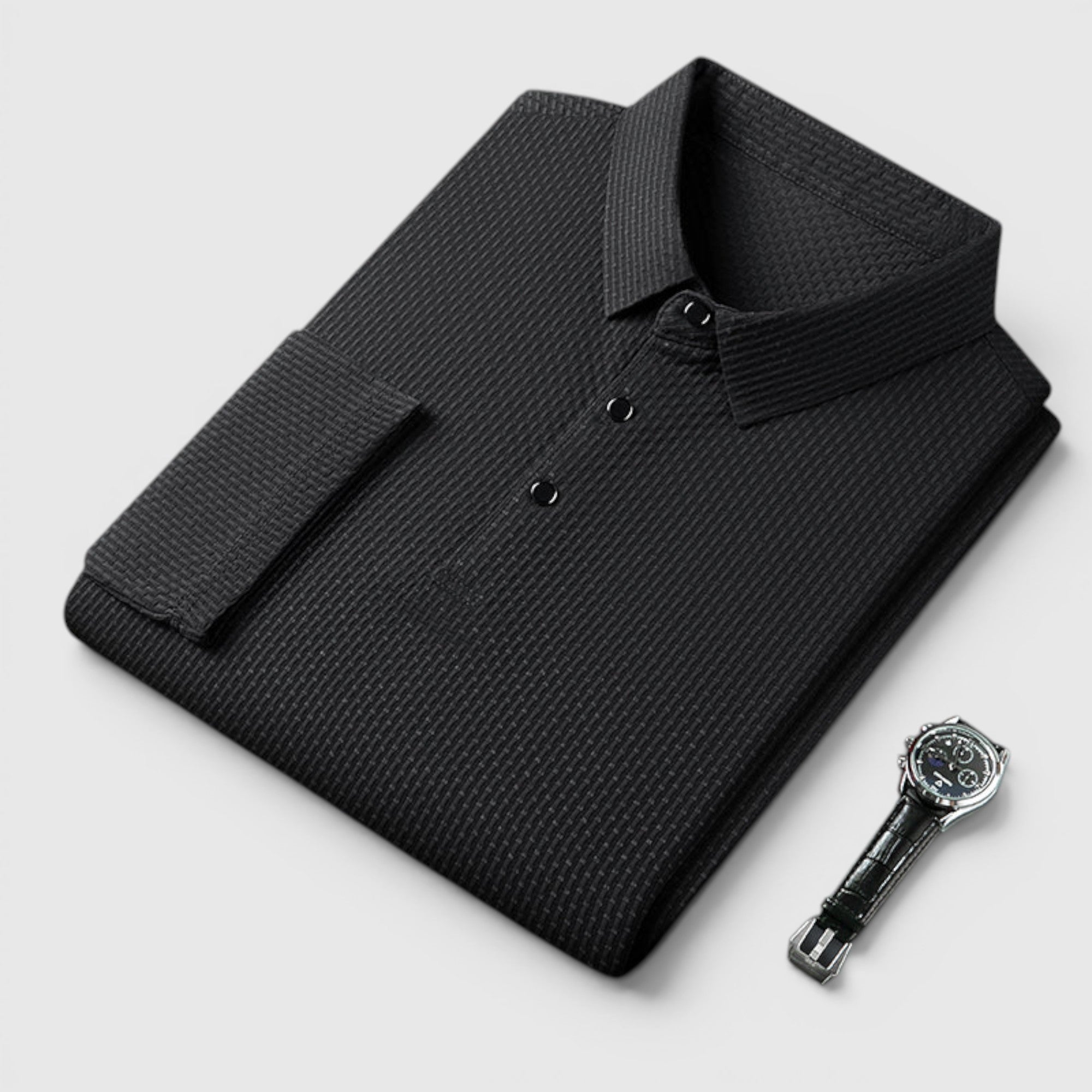 Ellmont London | Men's Long Sleeve Polo Breathable Smart Casual Comfort Top