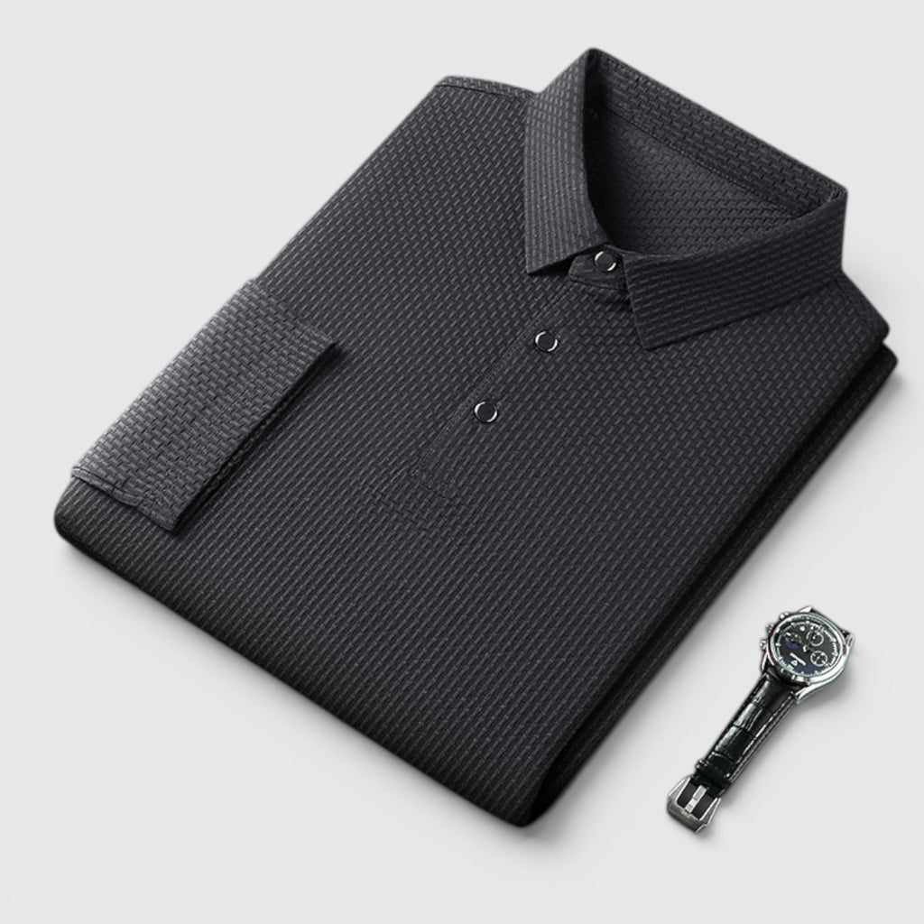 Ellmont London | Men's Long Sleeve Polo Breathable Smart Casual Comfort Top