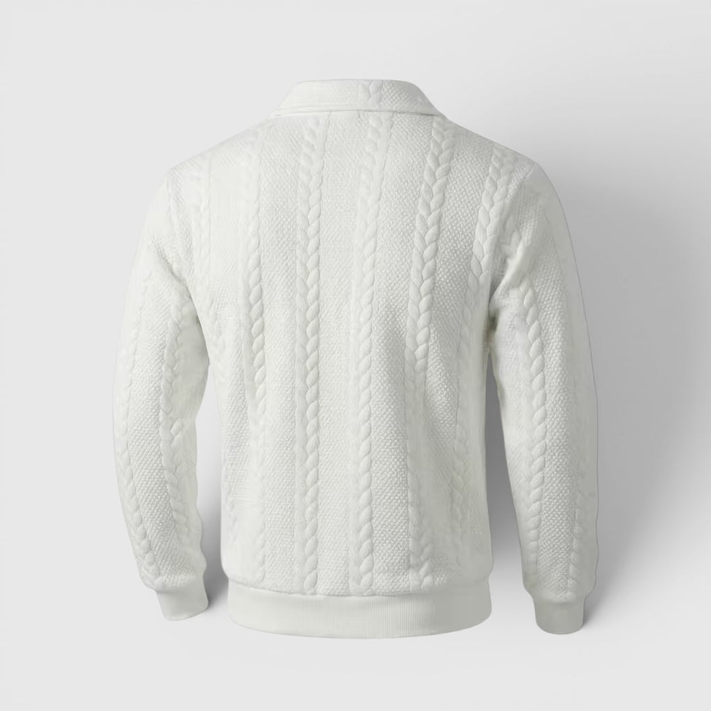 Ellmont London | Men's Long Sleeve Polo Textured Knit Regular Fit Sweatshirt