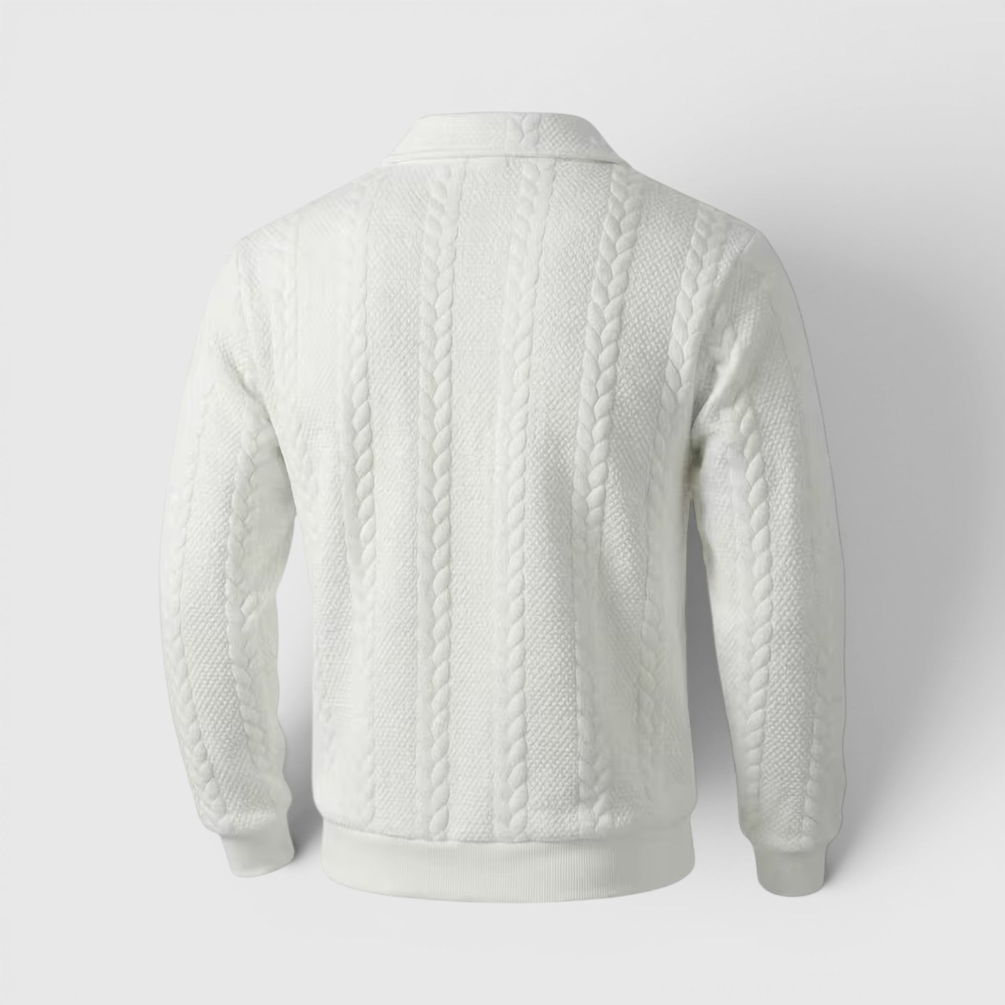 Ellmont London | Men's Long Sleeve Polo Textured Knit Regular Fit Sweatshirt