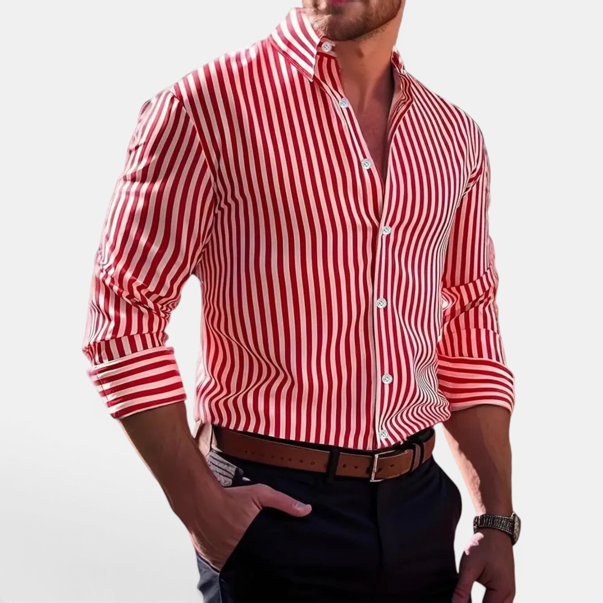Ellmont London | Men's Summer Top Everyday Striped Button Down Shirt
