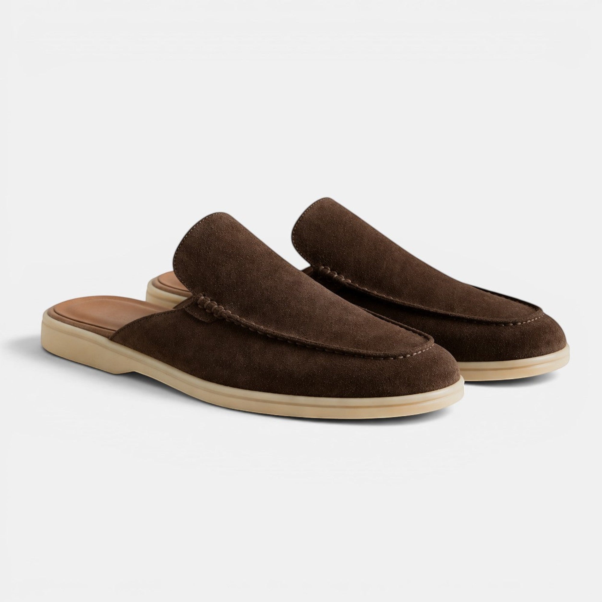 Caleb | Men's Breathable Suede Mules Lightweight Casual Slip-On Shoes