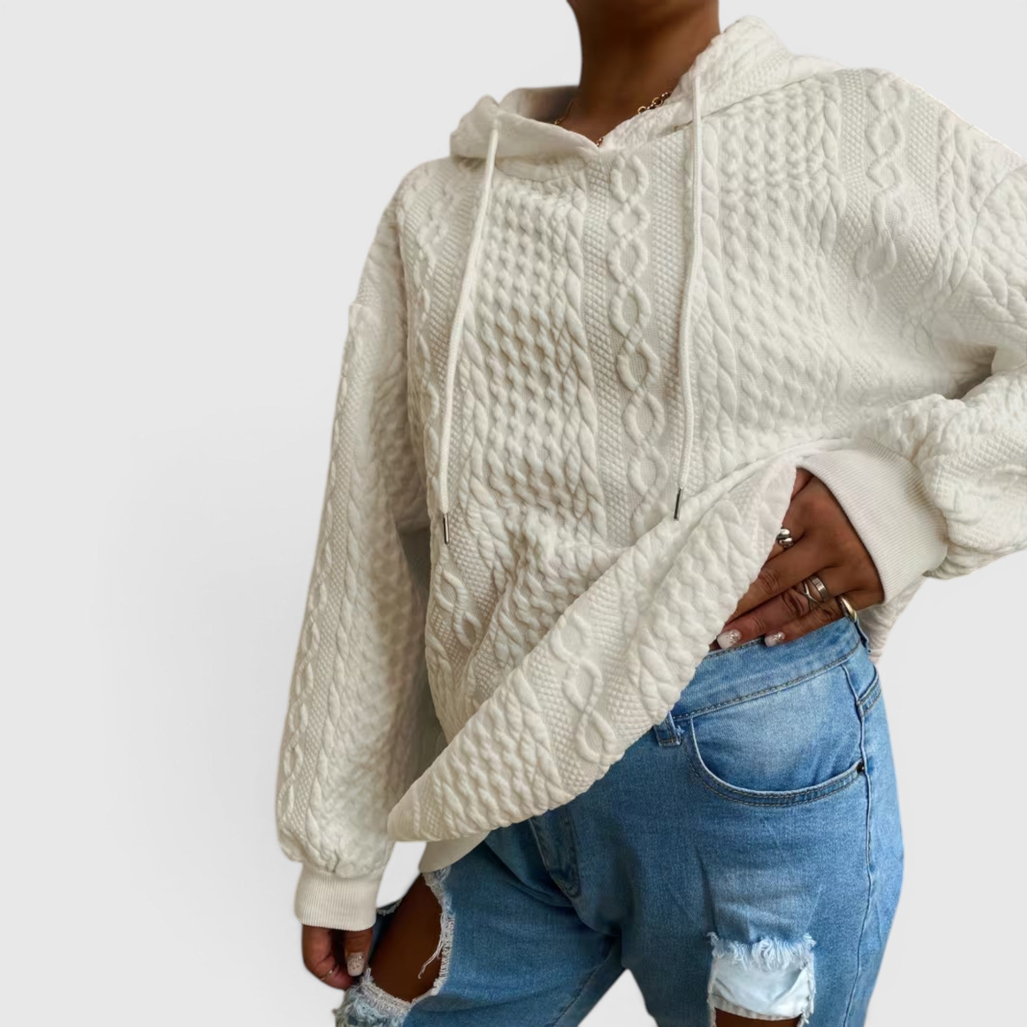 Ellmont London | Women's Plus Size Long Sleeve Hoodie Relaxed Fit Sweatshirt