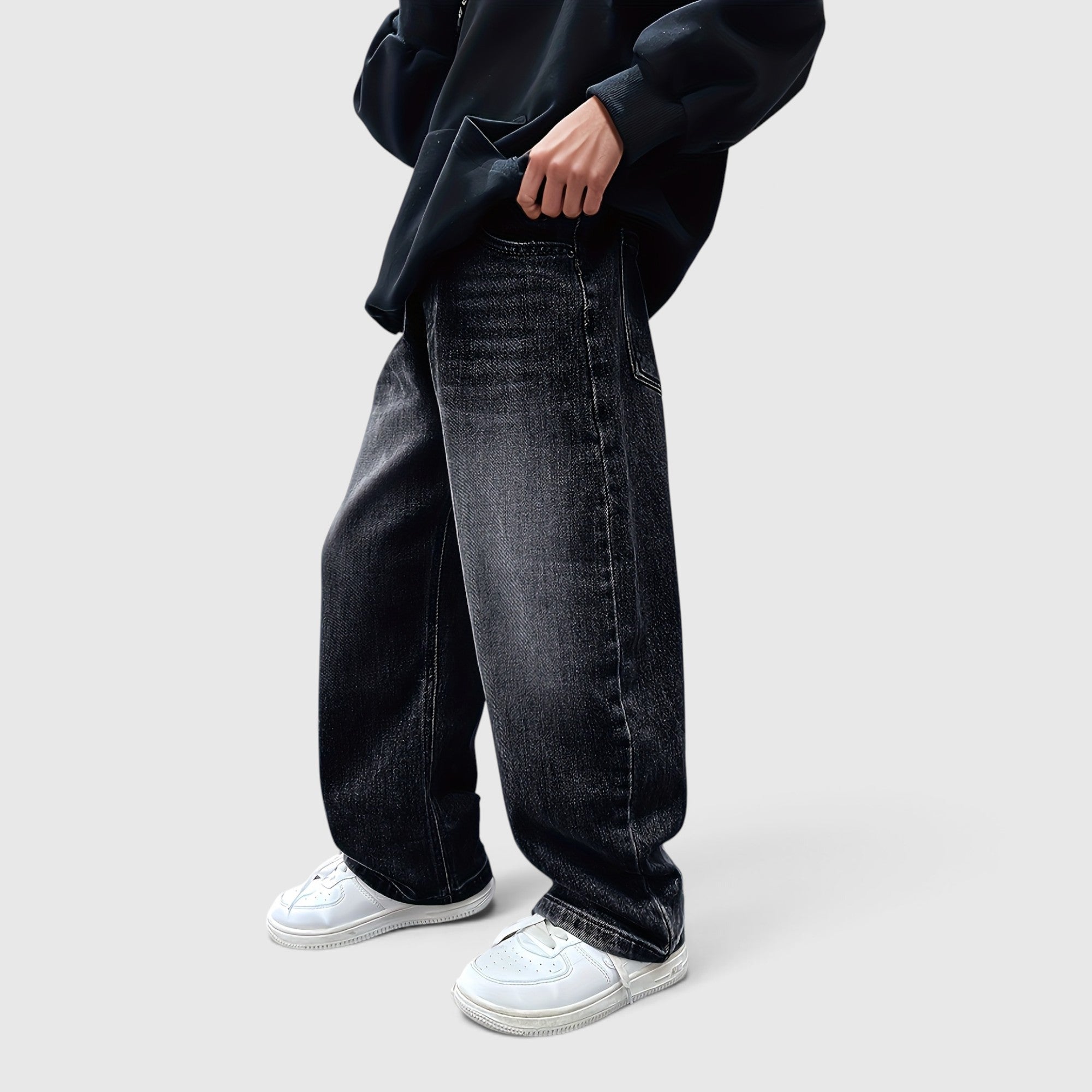 Ivan | Boys' Baggy Faux Denim Pants Comfortable Casual Trousers