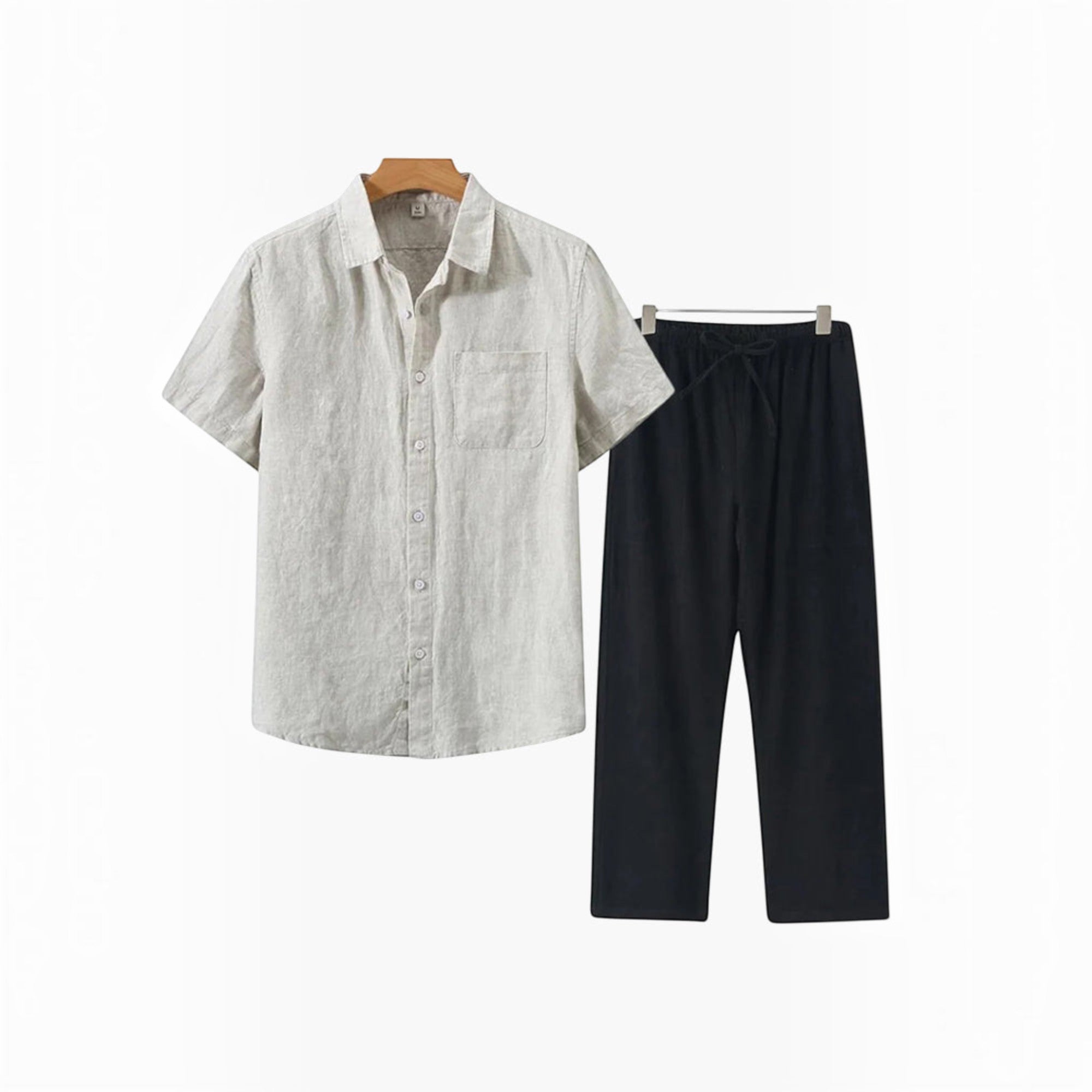 Ellmont London | Men's Linen Matching Shirt and Shorts Set