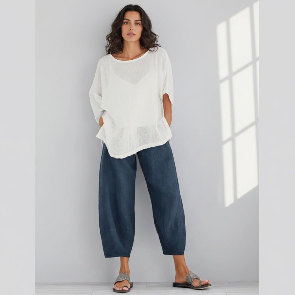 Ellmont London | Women’s Linen Leisure Summer Pants Relaxed Fit