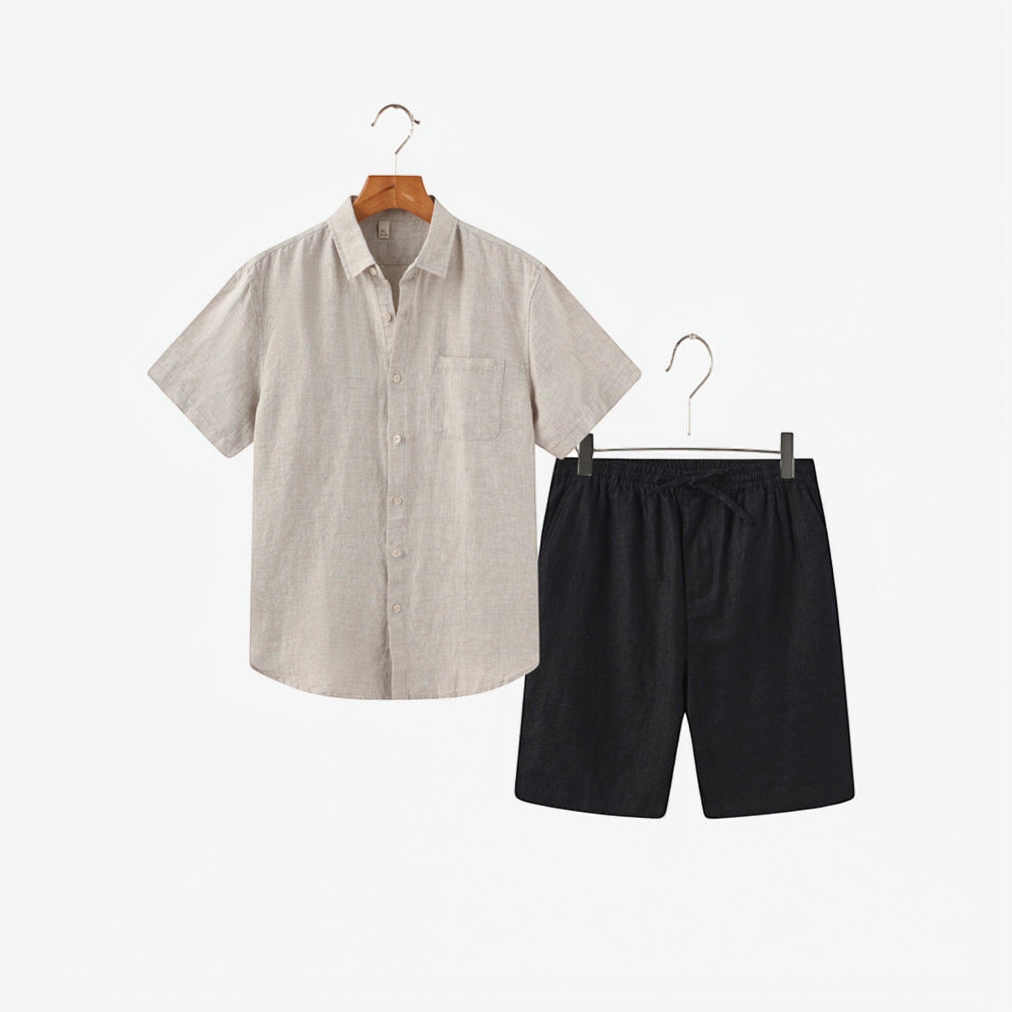 Ellmont London | Men's Lightweight Linen Shirt and Shorts Matching Set
