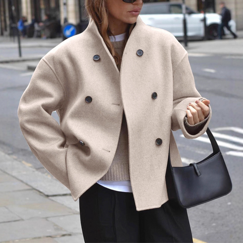 Alma | Cozy Long Sleeve Stand Collar Coat