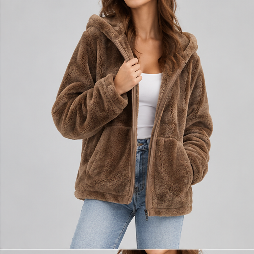 Men’s Sherpa Fleece Jacket – Hooded Full-Zip Winter Jacket
