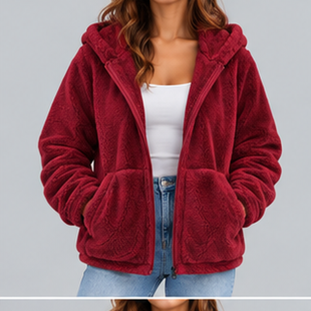Men’s Sherpa Fleece Jacket – Hooded Full-Zip Winter Jacket