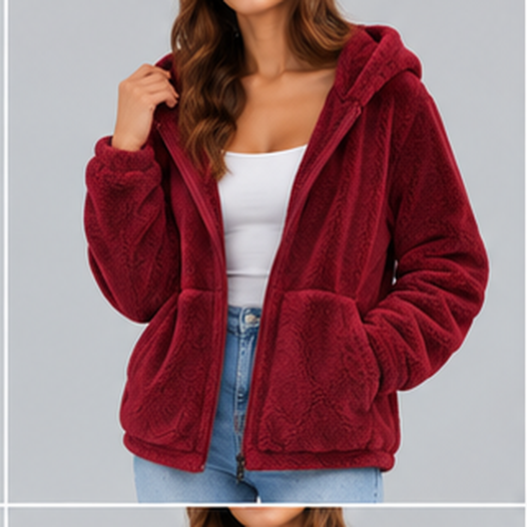 Men’s Sherpa Fleece Jacket – Hooded Full-Zip Winter Jacket