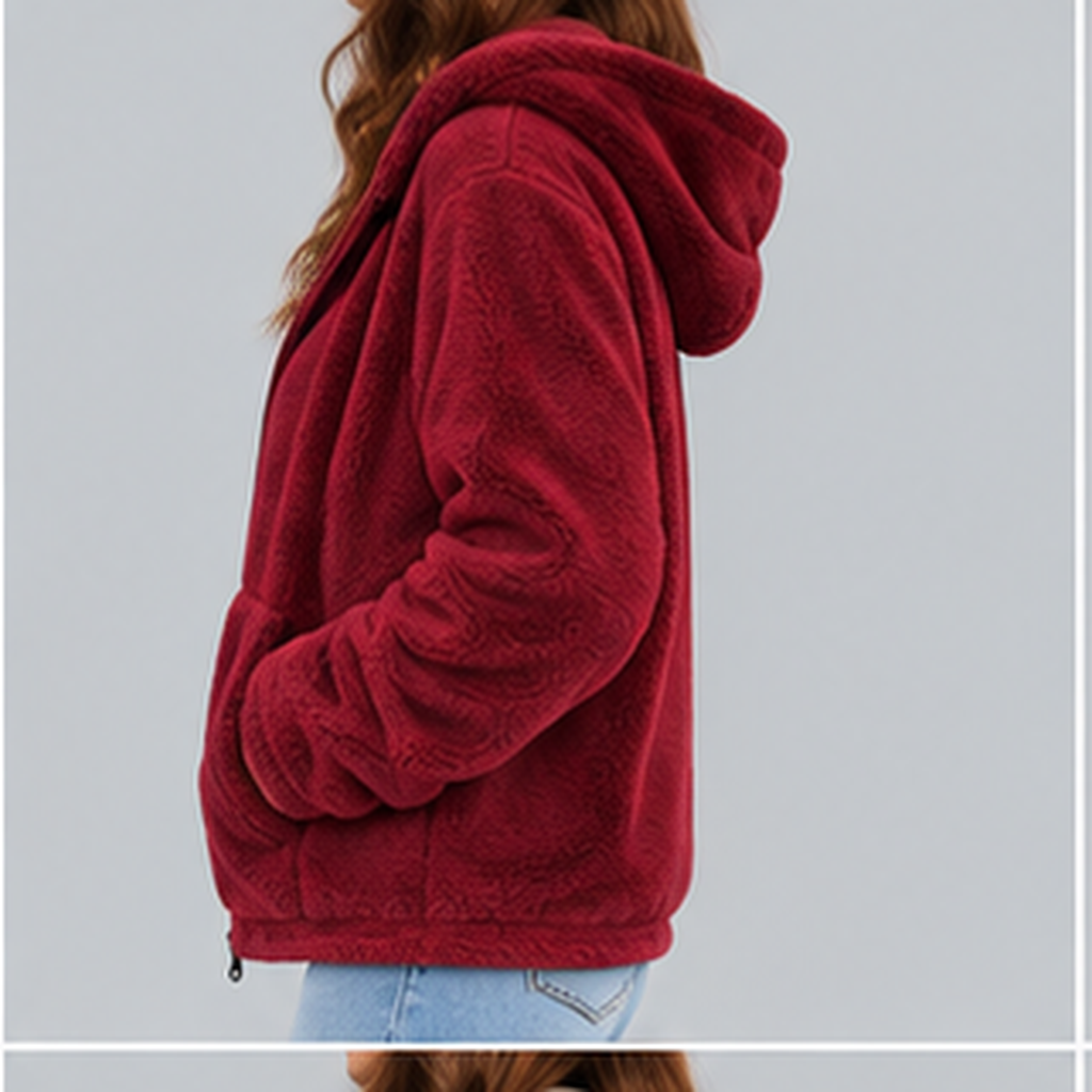 Men’s Sherpa Fleece Jacket – Hooded Full-Zip Winter Jacket