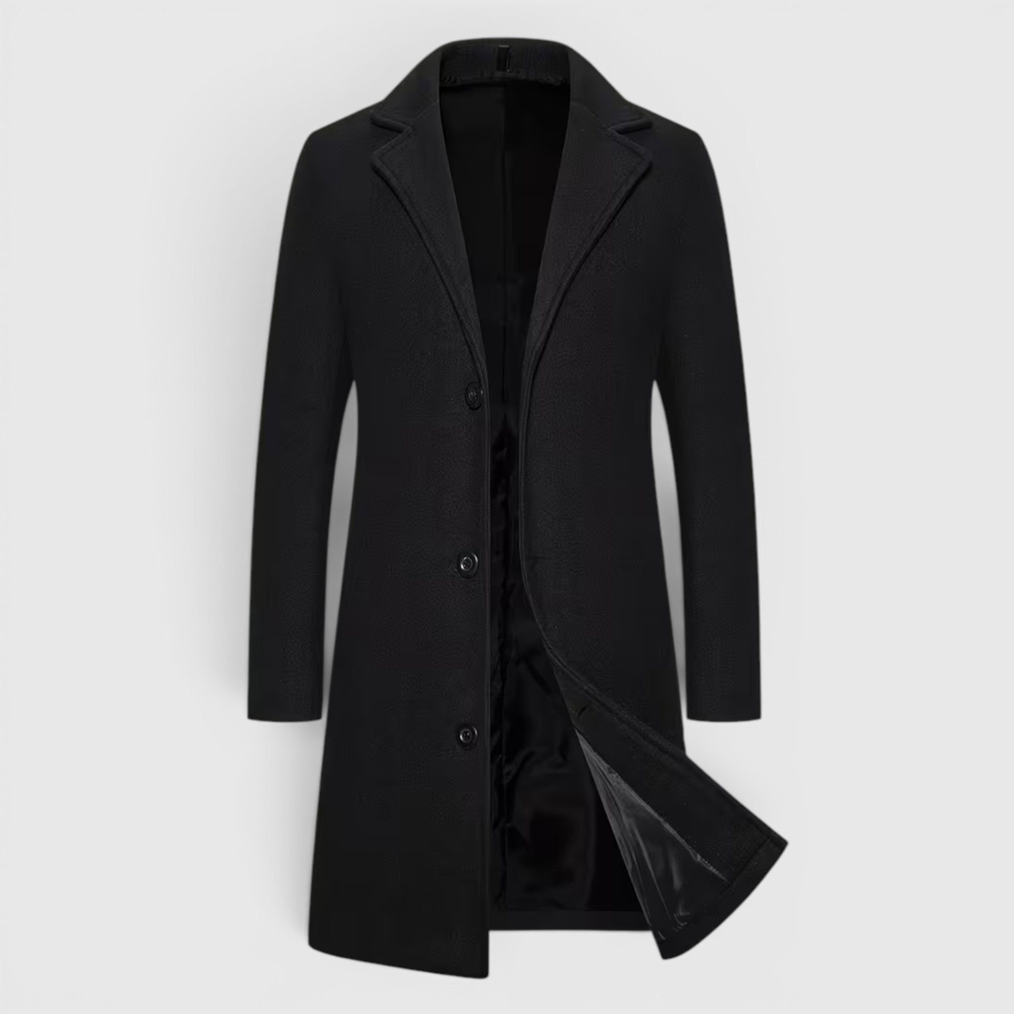 Ellmont London | Men's Trench Coat Single-Breasted Long Winter Overcoat
