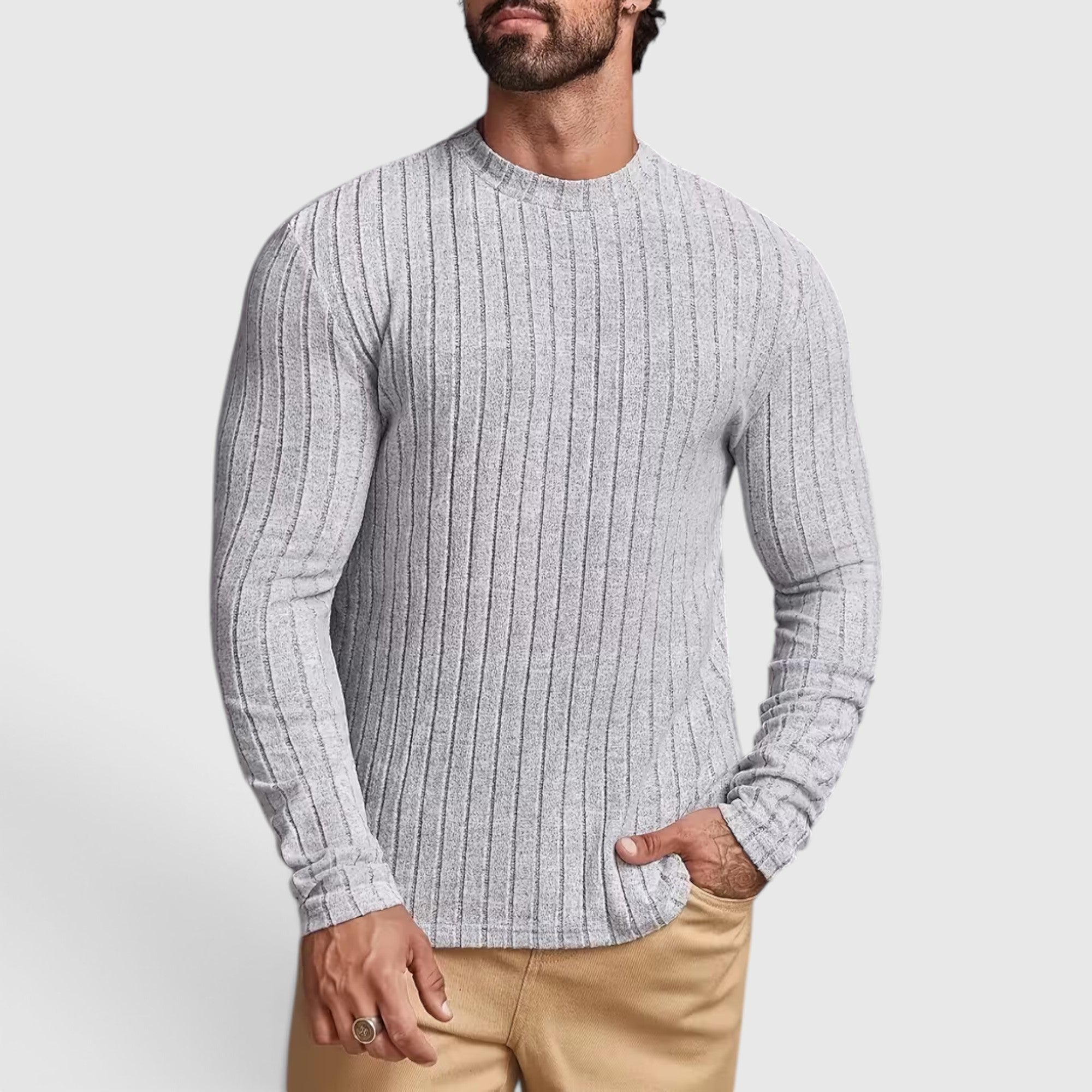 Peter | Men's Crewneck Sweater – High Stretch Knit Pullover Regular Fit